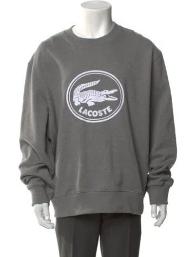 Pre-owned Lacoste Graphic Print Crew Neck Sweatshirt In Gray