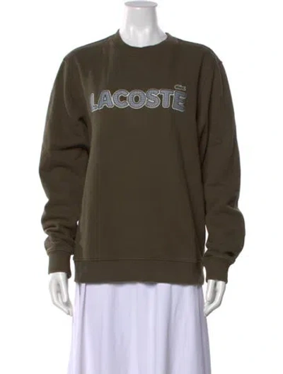 Pre-owned Lacoste Graphic Print Crew Neck Sweatshirt In Green