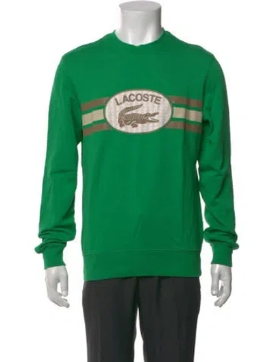 Pre-owned Lacoste Graphic Print Crew Neck Sweatshirt In Green