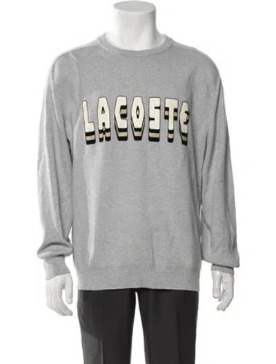 Pre-owned Lacoste Graphic Print Crew Neck Sweatshirt In Grey