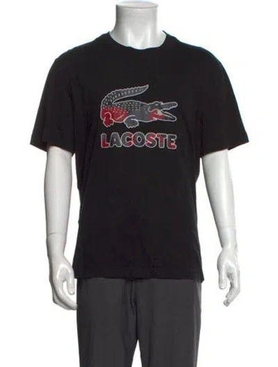 Pre-owned Lacoste Graphic Print Crew Neck T-shirt In Black