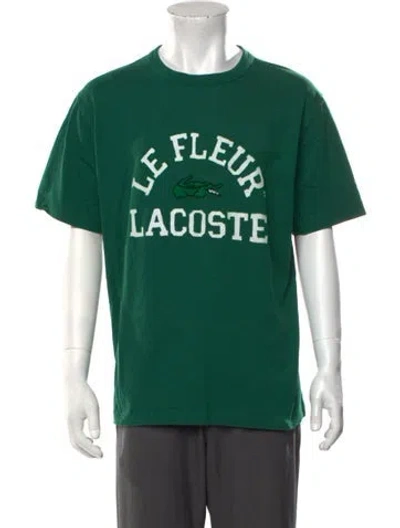 Pre-owned Lacoste Graphic Print Crew Neck T-shirt In Green