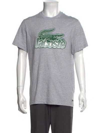 Pre-owned Lacoste Graphic Print Crew Neck T-shirt In Grey