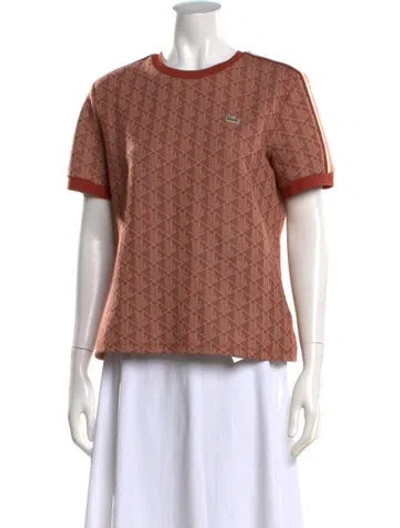 Pre-owned Lacoste Graphic Print Crew Neck T-shirt In Red