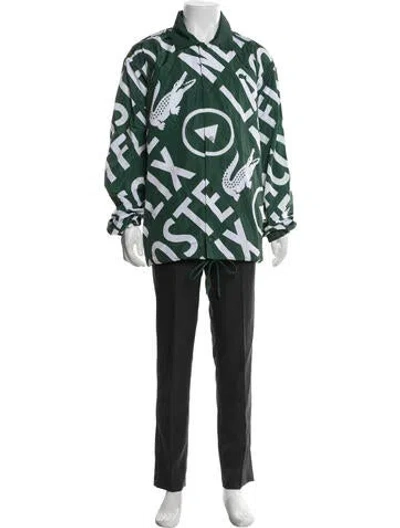 Pre-owned Lacoste Graphic Print Jacket W/ Tags In Green