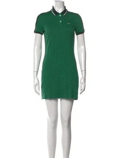 Pre-owned Lacoste Graphic Print Mini Dress In Green