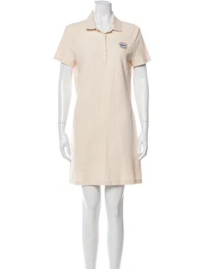 Pre-owned Lacoste Graphic Print Mini Dress In Neutral