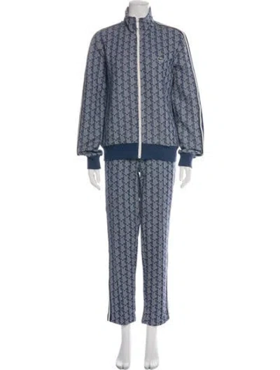 Pre-owned Lacoste Graphic Print Pantsuit In Blue