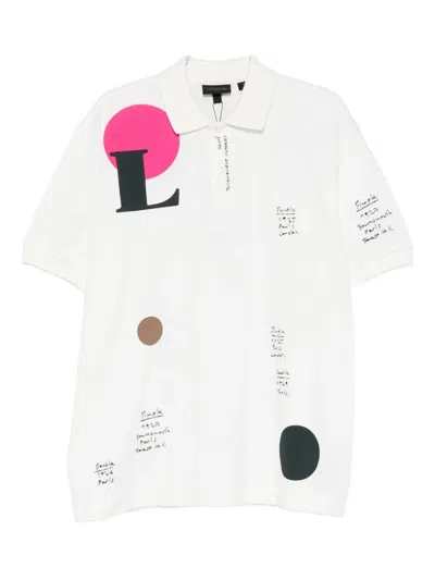 Lacoste Graphic-print Polo Shirt In White