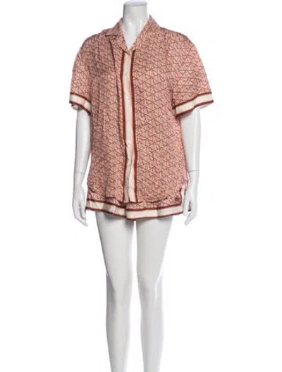 Pre-owned Lacoste Graphic Print Short Set In Multicolor