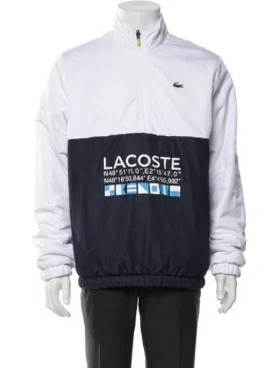 Pre-owned Lacoste Graphic Print Windbreaker In Blue