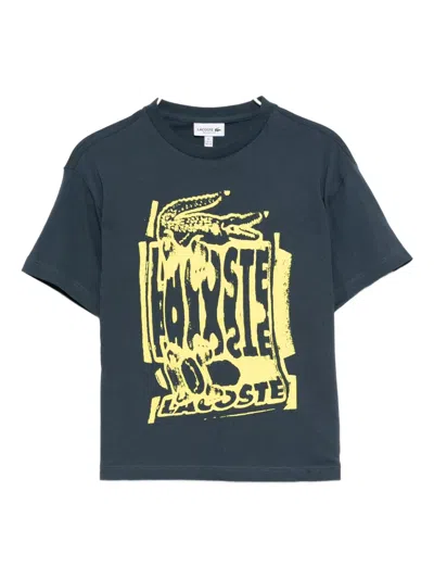 Lacoste Kids' Graphic-printed T-shirt In Blue