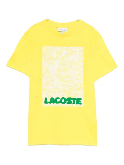 Lacoste Kids' Graphic-printed T-shirt In Yellow