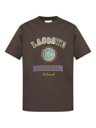 Lacoste Graphic T-shirt In Brown