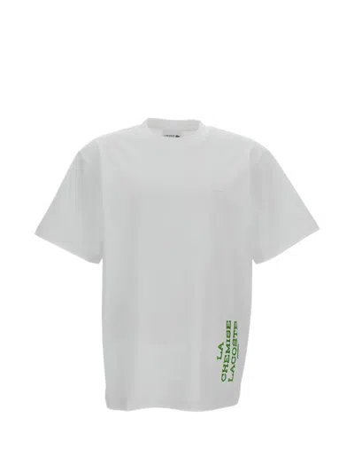Lacoste Graphic-print Cotton T-shirt In White