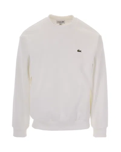 Lacoste Green Classic Soft Sweatshirt In White