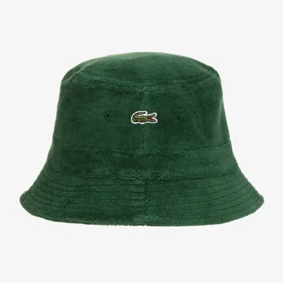 Lacoste Green Cotton Towelling Bucket Hat