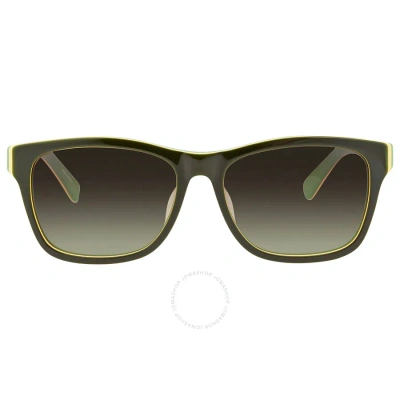 Lacoste Green Gradient Square Men's Sunglasses L683s 315 55 In Black / Green / Yellow