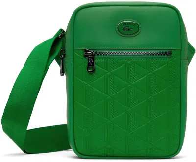 Lacoste Green Leather Monogram Vertical Bag In Multi