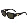 Lacoste Green Rectangular Ladies Sunglasses L6021s 214 55