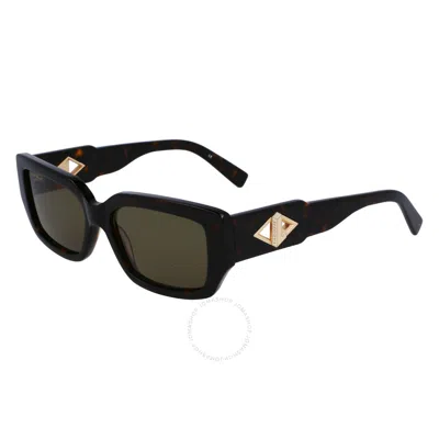 Lacoste Green Rectangular Ladies Sunglasses L6021s 214 55 In Black