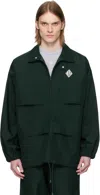 Lacoste Green Runway Canvas Track Jacket In Dark Green Afk