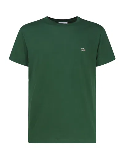 LACOSTE GREEN T-SHIRT IN COTTON JERSEY