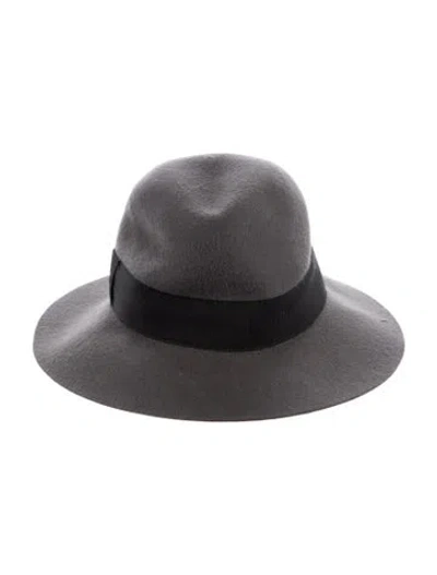 Pre-owned Lacoste Grosgrain Trim Wool Hat W/tags In Grey