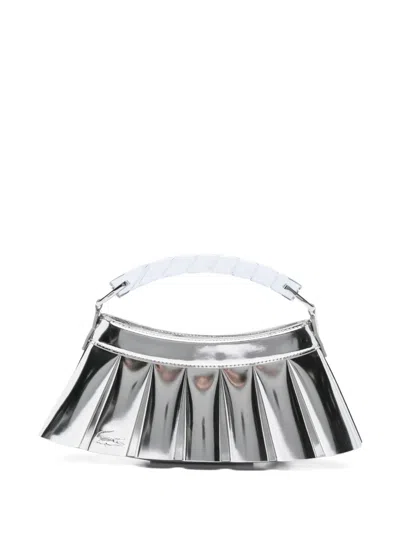 Lacoste H Lenglen Pleated Tote Bag In Silver