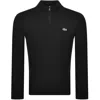 Lacoste Long-sleeve Fitted Pullover With Half-zip Closure In Black