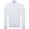 Lacoste Half Zip Logo Knit Jumper Blue In Blue