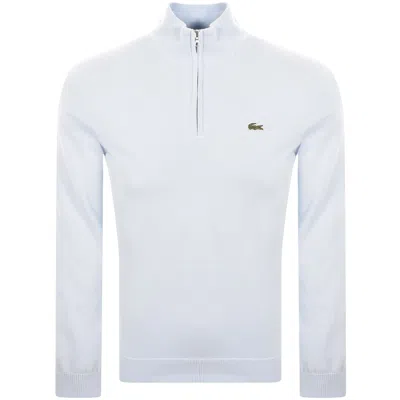 Lacoste Half Zip Logo Knit Jumper Blue