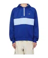 Lacoste Half-zipper Hooded Hooded Hoodie In Blue