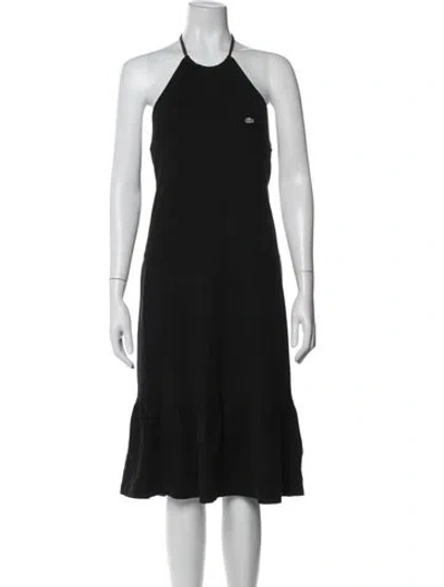 Pre-owned Lacoste Halterneck Midi Length Dress In Black