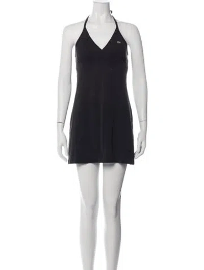 Pre-owned Lacoste Halterneck Mini Dress In Black