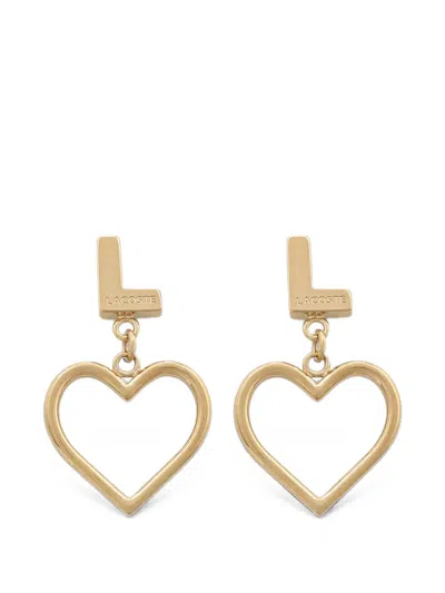 Lacoste Heart-pendant Drop Earrings In Neutral