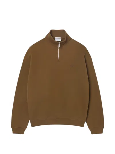 Lacoste Heavy Fleece Sweatshirt In Brown