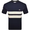 Lacoste Heavy Mesh Band T Shirt Navy In Navy