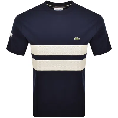 Lacoste Heavy Mesh Band T Shirt Navy