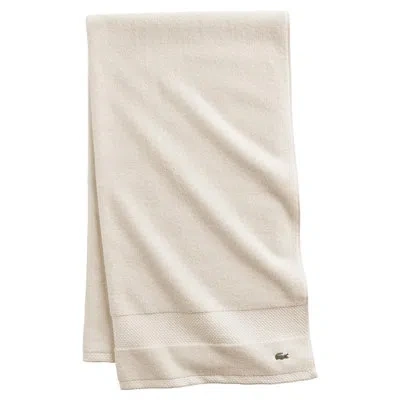 Lacoste Heritage 30x54 Cotton Bath Towel, 100% Supima Cotton, Micro-fresh® Anti-microbial In Chalk