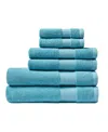 Lacoste Heritage Anti-microbial Supima Cotton 6 Piece Bath Towel Set In Celestial