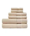 Lacoste Heritage Anti-microbial Supima Cotton 6 Piece Bath Towel Set In Chalk