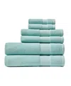Lacoste Heritage Anti-microbial Supima Cotton 6 Piece Bath Towel Set In Mint