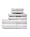 Lacoste Heritage Anti-microbial Supima Cotton 6 Piece Bath Towel Set In White