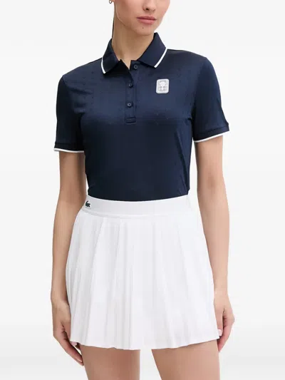 Lacoste Heritage Monogram Polo Shirt In Blue