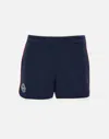 Lacoste Stretch Tennis Shorts With Piping And Side Stripe In Blue