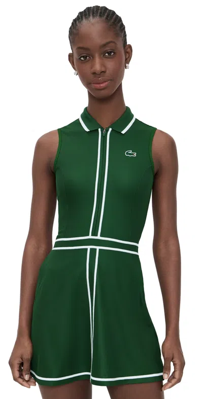 Lacoste Heritage Trim Golf Dress Green & White