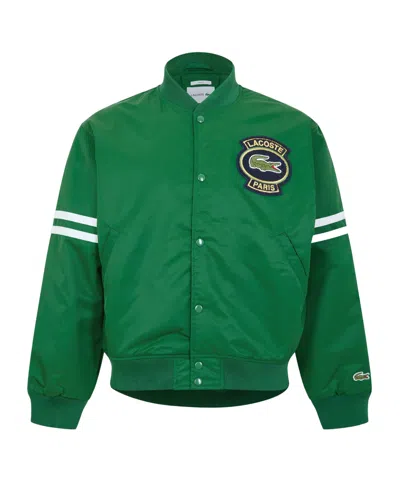 Lacoste Heritage Varsity Jacket In Green