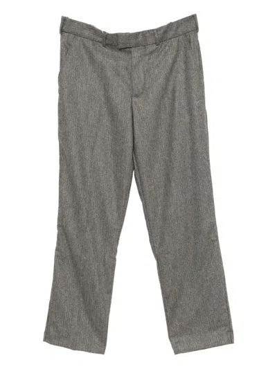 Lacoste Herringbone Trousers In Gray