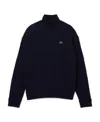 Lacoste Wool Pullover With Traditional Moss Stitch In Black